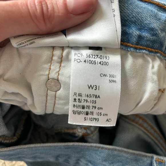 Levi’s 501 Button Fly Mid Rise Distressed Frayed Hem Jean Shorts - Size 31 - Picture 4 of 5